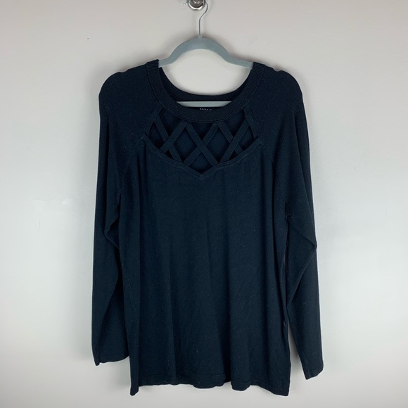 Torrid Black Lattice Front Knit Sweater size 2X - Picture 5 of 11
